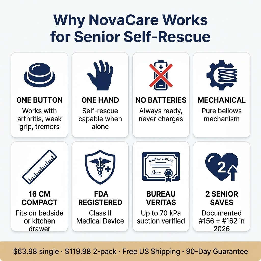 Why NovaCare Works for Senior Self-Rescue features infographic